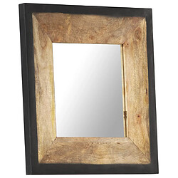 vidaXL Miroir 50x50 cm Bois de manguier massif