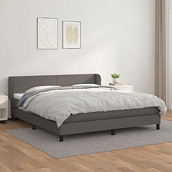 vidaXL Sommier à lattes de lit avec matelas Gris 160x200 cm Similicuir