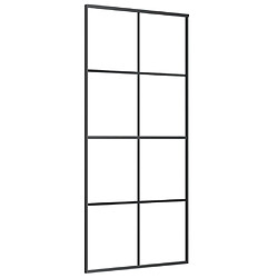 vidaXL Porte coulissante Aluminium et verre ESG 90x205 cm Noir