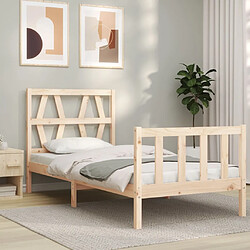 Avis Maison Chic Lit simple - Cadre de lit avec tête de lit Contemporain pour adulte bois massif -MN43210