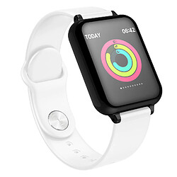 Chrono Montre Connectée pour Femmes Homme Sport Avec étanche Moniteur de fréquence Cardiaque Tracker Fitness Montre pour Android iOS-Blanc