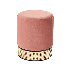 Beliani Pouf YANKTON Rose Velours 35 cm 35 cm 