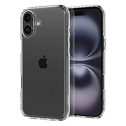 Spigen SGP Coque Antichoc pour iPhone 16 Bi-matière Anti-jaunissement Transparent