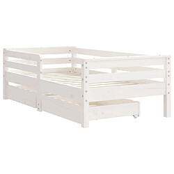 Avis Maison Chic Lit d'Enfant Chambre - Cadre de lit pour enfant tiroirs blanc 70x140 cm bois de pin massif -MN58288