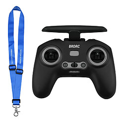 Peau De Protection En Silicone Pour DJI FPV Combo Remote Black + Black Lanyard pas cher