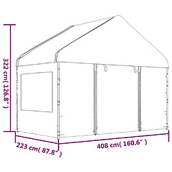 Maison Chic Auvent,Belvédère d'extérieur avec toit,Tonnelle blanc 17,84x4,08x3,22 m polyéthylène -GKD49178 pas cher