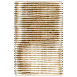 vidaXL Tapis tissé à la main Jute Tissu 120 x 180 cm Naturel et blanc