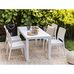 Beliani Table de jardin 140 x 80 cm Matériaux synthétiques Blanc FOSSANO