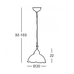 Luminaire Center Suspension élégant NONNA laiton antique 1 ampoule