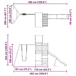 vidaXL Aire de jeux d'extérieur bois massif de douglas pas cher