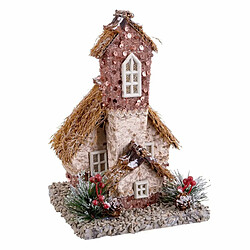 BigBuy Christmas Décorations de Noël Multicouleur Naturel Polyfoam Maison 15,5 x 16 x 24,5 cm