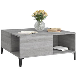 Avis vidaXL Table basse sonoma gris 80x80x36,5 cm bois d'ingénierie