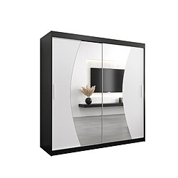 Abiks Meble Armoire Wave à portes coulissantes 200/200/62 2 portes (noir/blanc)