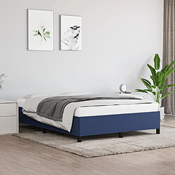 vidaXL Cadre de lit sans matelas bleu 140x190 cm tissu