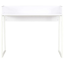 Helloshop26 Bureau table poste de travail meuble d'ordinateur informatique étude 90 x 60 x 88 cm blanc 02_0023531