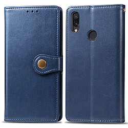 Wewoo Housse Coque Etui en cuir de protection pour téléphone portable avec boucle photocadre photo et fente carteportefeuille et support Xiaomi Redmi NOTE 7 bleu