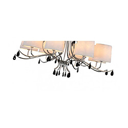 Luminaire Center Suspension abats jours Andrea Chrome poli 12 ampoules 80cm pas cher