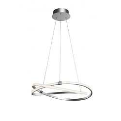 Luminaire Center Suspension Infinity 60W LED 3000K, 4500lm, argent/chrome poli/arylique blanc