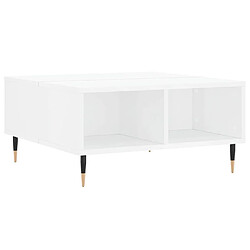 Maison Chic Table basse,Table Console Table d'appoint, Table pour salon blanc brillant 60x60x30 cm bois d'ingénierie -MN27966