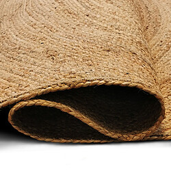 Thedecofactory SUNNY JUTE - Tapis en jute tressé main motif rond naturel 120x170 pas cher