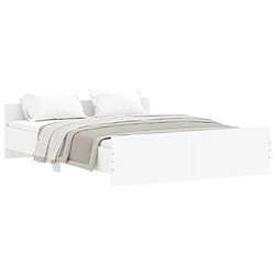 Maison Chic Lit adulte - Cadre Structure de lit avec tête de lit Contemporain et pied de lit blanc 140x200 cm -MN47889