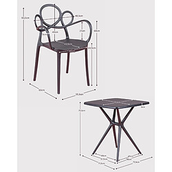 Nest Dream Lot de 4 chaises design avec accoudoirs et table pour le jardin - Dream pas cher