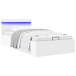 vidaXL Cadre de lit à rangement hydraulique sans matelas avec LED