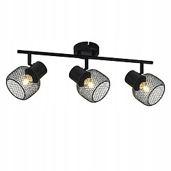 NETTLIFE Plafonnier 3 Spots de Max.25W E27 Plafond Noir Vintage Ampoules Métal Pivotant 330° Intérieur pour Salon Couloir Cuisine Chambre d'Enfant