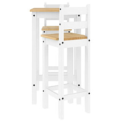 Avis vidaXL Ensemble de bar 3 pcs Blanc Bois de pin massif