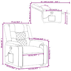 vidaXL Fauteuil inclinable de massage Crème Similicuir pas cher