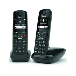 Acheter Téléphone sans fil duo dect noir - as690duonoir - GIGASET