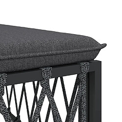 Maison Chic Canapé central de jardin avec coussins | Canapé Sofa d'extérieur | Fauteuil terrasse anthracite tissu tissé -MN99856 pas cher