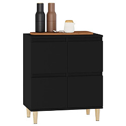 Avis vidaXL Buffet Noir 60x35x70 cm Bois d'ingénierie