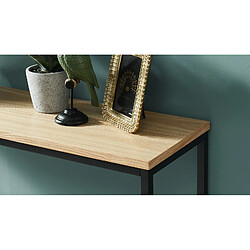 Acheter Homifab Console industrielle 100x30x75 cm noir et effet chêne - Collection Brixton.