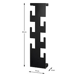 Pegane Garderobe murale, Patère murale en métal coloris noir -longueur 15 x profondeur 8 x hauteur 60 cm