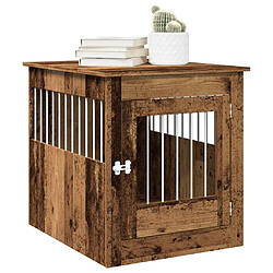 vidaXL Meuble de cage chiens vieux bois 64,5x80x71cm bois d'ingénierie