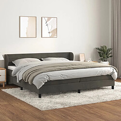 Maison Chic Lit Adulte - Lit simple Lit à sommier tapissier et matelas moelleux - Meuble de Chambre - Gris foncé 200x200cm Velours -MN30441