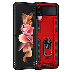 Coque en TPU antichoc avec béquille rouge pour votre Samsung Galaxy Z Flip3 5G