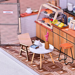 Dollhouse Miniature avec des Meubles Ornements, BRICOLAGE En Bois Café Poupée Maison Kit, Échelle 1:24 Café Mini Maison pas cher