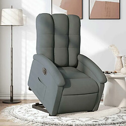 Maison Chic Fauteuil Relax pour salon, Fauteuil inclinable électrique gris foncé tissu -GKD52574