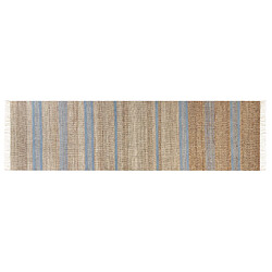 Beliani Tapis en jute beige et bleu clair 80 x 300 cm TALPUR