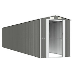 Helloshop26 Abri de jardin cabane cabanon maison de stockage remise extérieur hangar outils robuste clair 192 x 1021 x 223 cm acier galvanisé gris 02_0022252