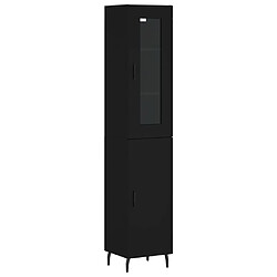 vidaXL Buffet haut Noir 34,5x34x180 cm Bois d'ingénierie