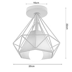 Avis Stoex Blanc Plafonnier Industrielle Cage en forme Diamant 20cm en Métal Fer Lustre Suspension Luminaire pour Salon Chambre Cuisine,Noir