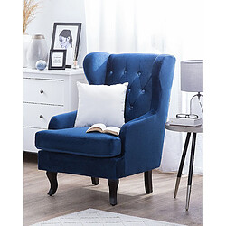 Beliani Fauteuil ALTA Velours Bleu foncé