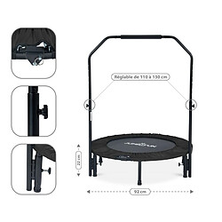 Mini Trampoline Fitness Jump4fun Pliable Double-Bar - Ø92cm