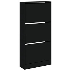 Acheter Maison Chic Armoire à chaussures | Meuble de rangement à chaussures Meuble d'Entrée noir 60x21x125,5 cm bois d'ingénierie -MN24527