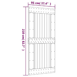 vidaXL Porte coulissante et kit de quincaillerie 95x210 cm pin massif pas cher