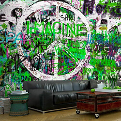 Paris Prix Papier Peint Green Graffiti 105 x 150 cm