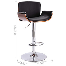 vidaXL Tabouret de bar Noir Similicuir pas cher